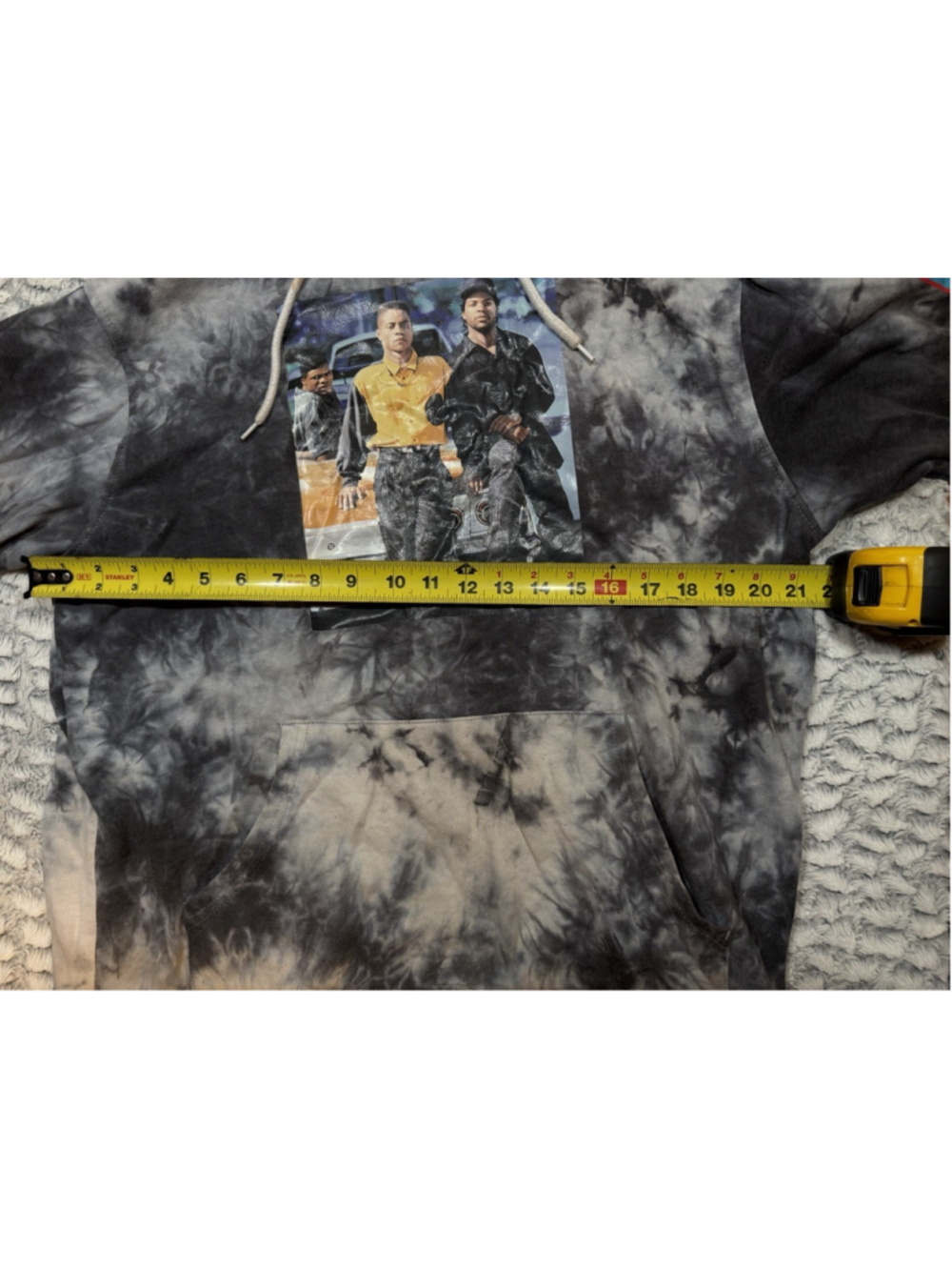 Mad Engine Men's Boyz n the Hood Gray Tie-Dye Pullover Fleece Hoodie M - Picture 3 of 7